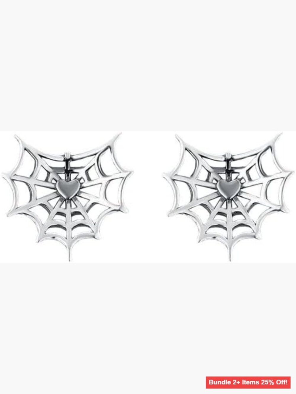 Spider Web Stud Earrings Gothic Punk Silver Cartilage Tragus Tiny